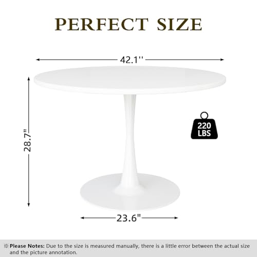 42 Inch Round Dining Table with Metal Pedestal Base F58239