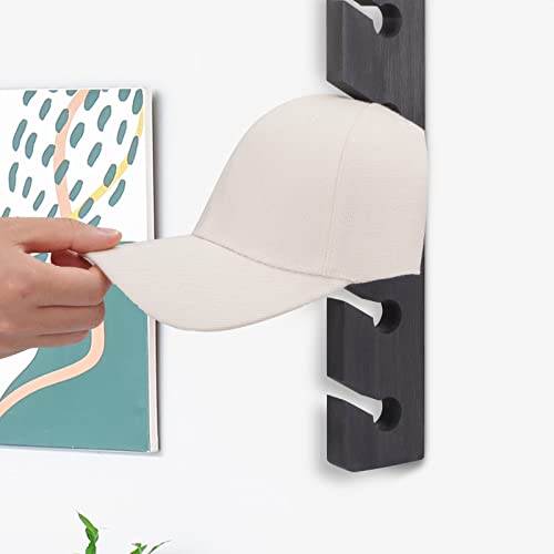 Brown Wooden Hat Rack Wall-Mounted 2 Pack P126