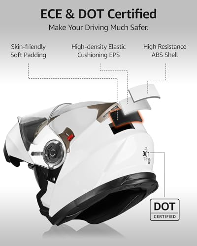 DOT Approved Full Face Motorcycle Helmet with Flip Up Dual Visor P473048