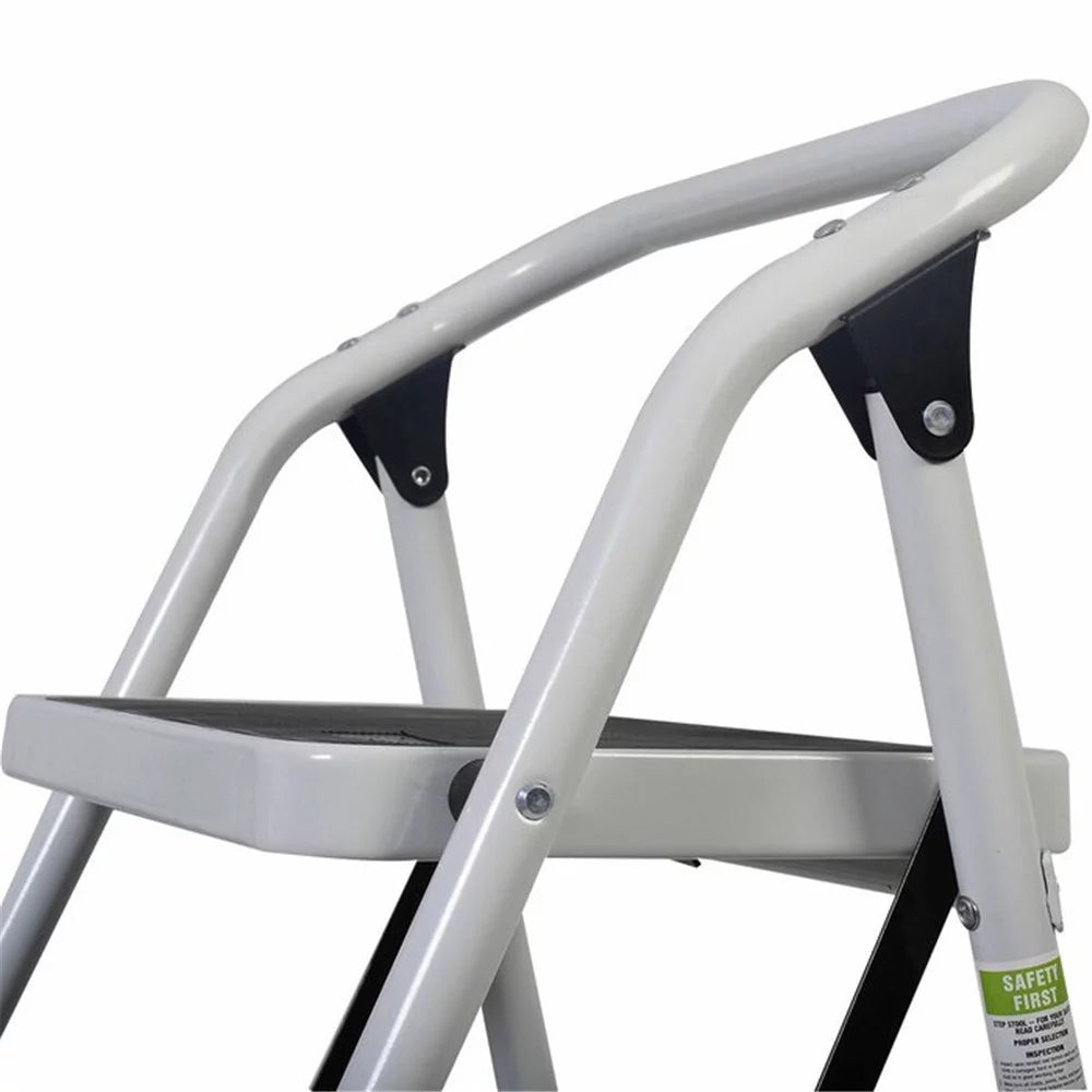 Portable 3 Step Iron Folding Ladder 330 lb. Capacity P32590