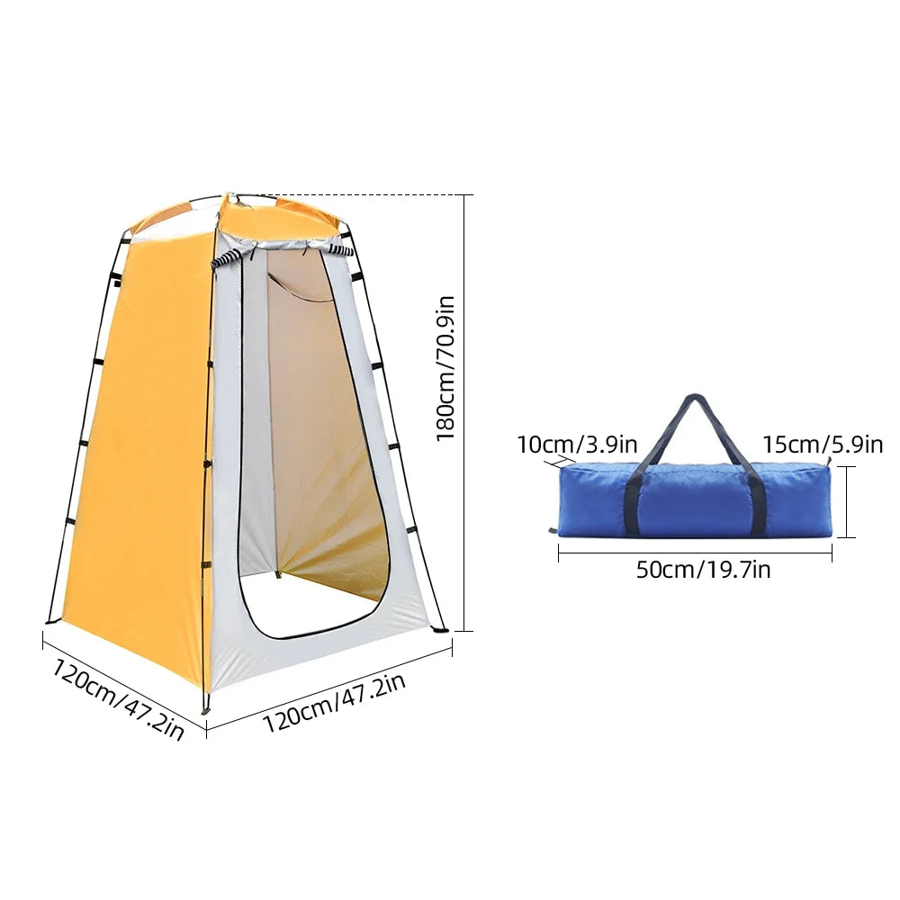 Portable Camping Shower Tent with Ventilation Window and Storage Pocket E447
