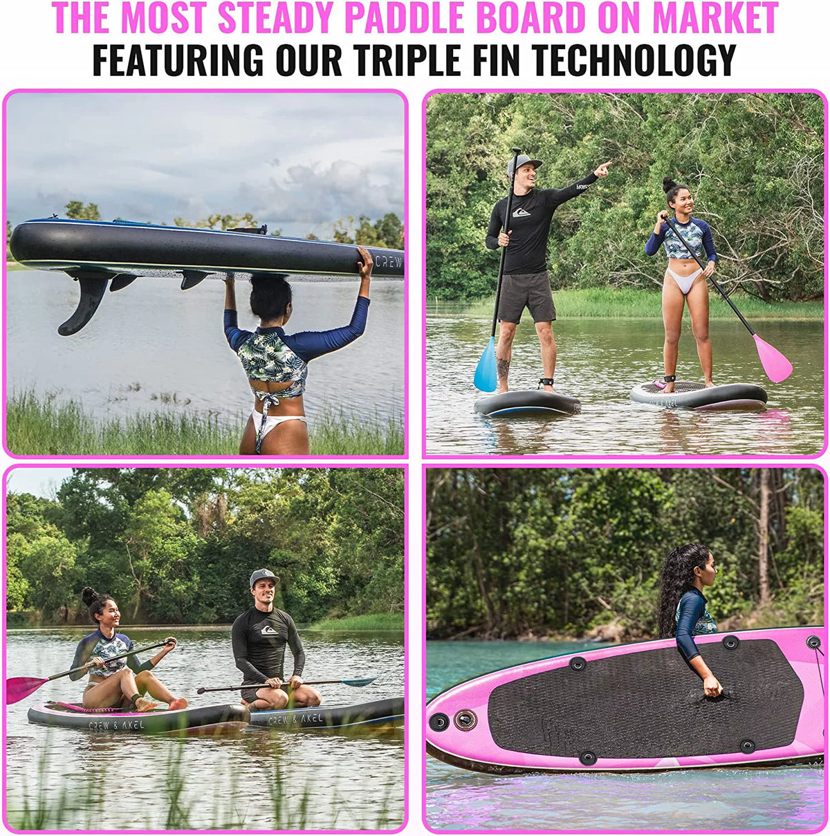 Inflatable Paddle Board SUP Kit Shiny Pink G99174