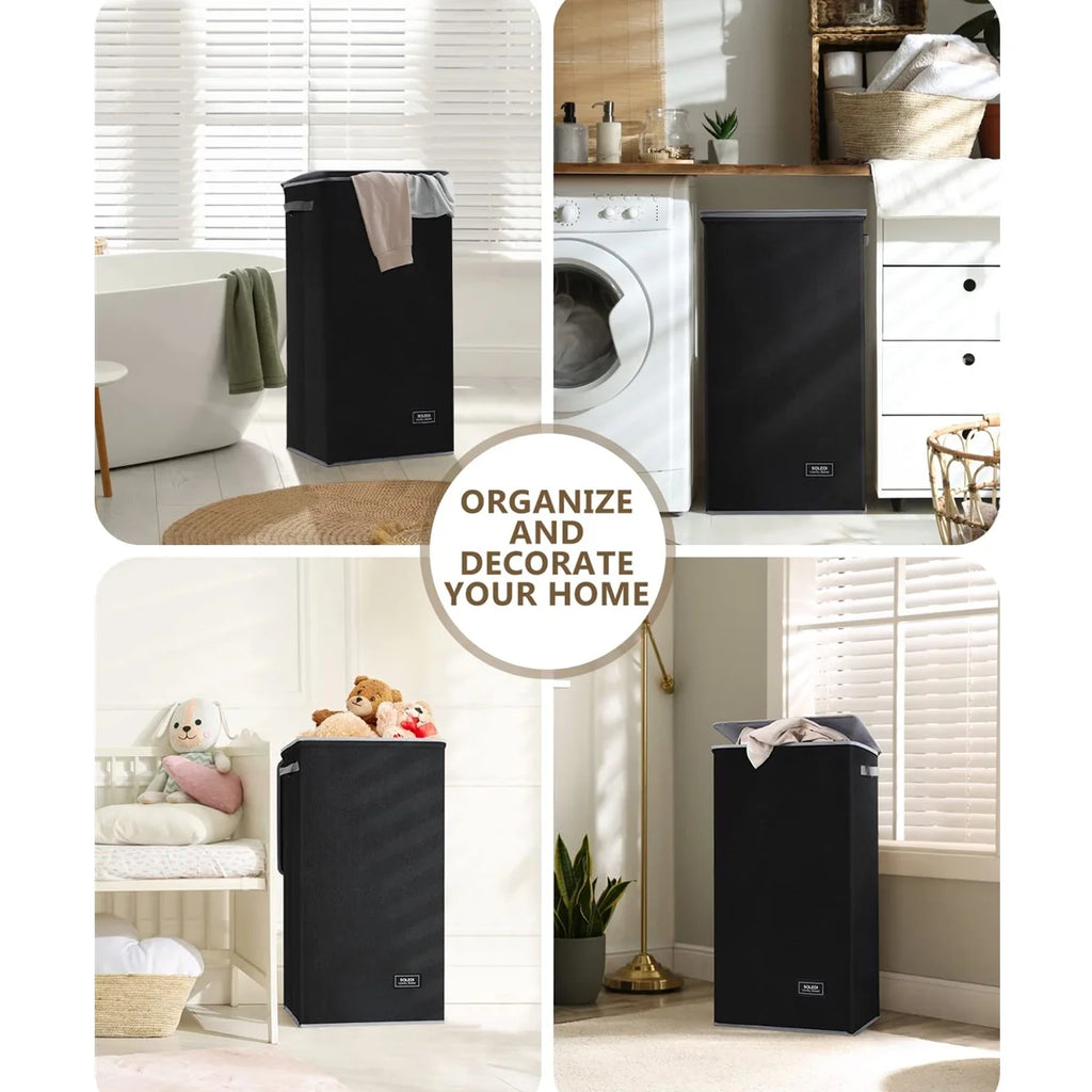 100L Collapsible Laundry Hamper with Lid & Laundry Bag G357