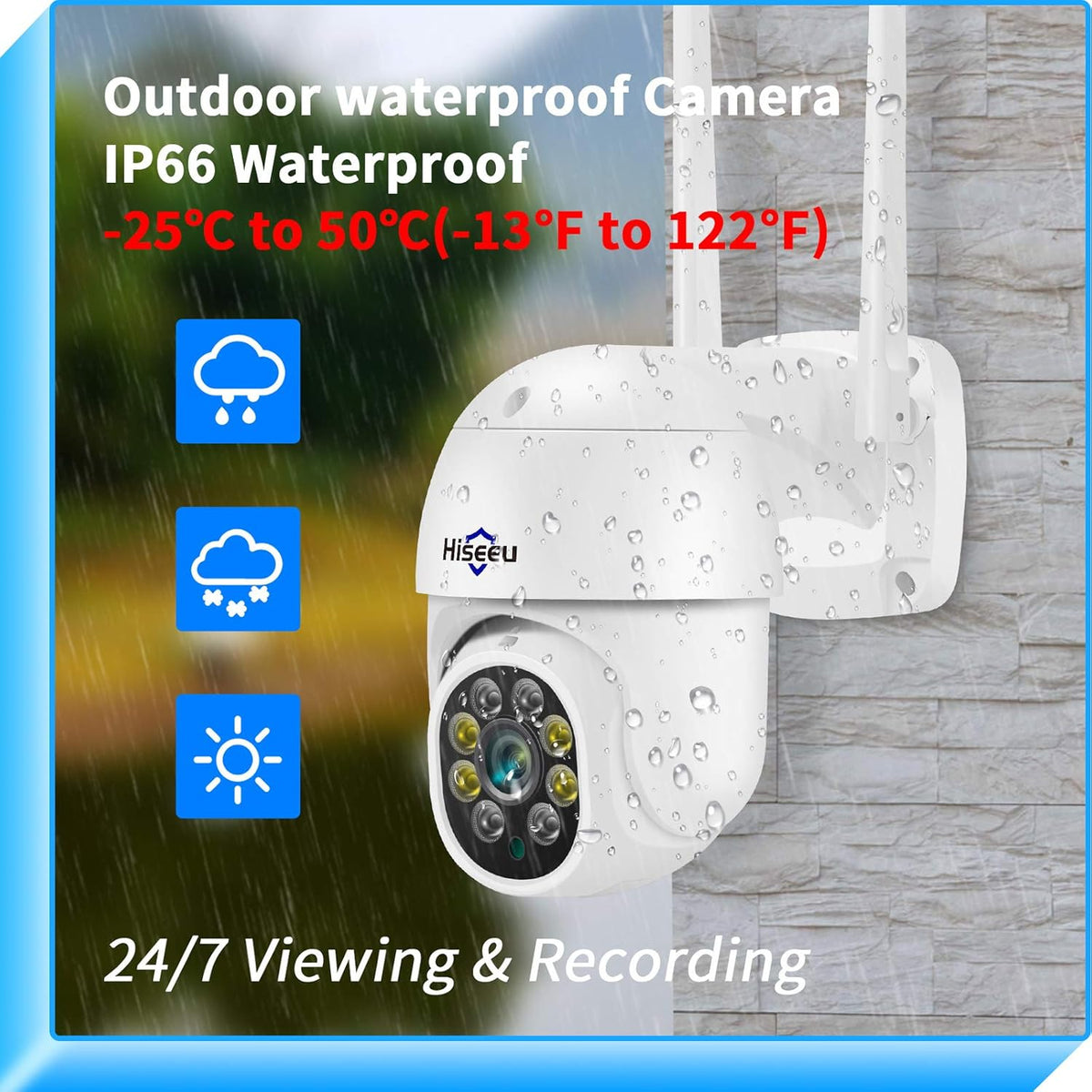 2.4G WiFi 3 Megapixels Pan/Tilt/Zoom Wireless Security Camera with Floodlights Z900