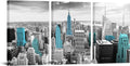 Black and White Teal Empire State Building Canvas Print E390