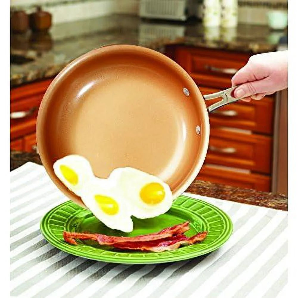 10 pc Copper Ceramic Non Stick Cookware Set F187