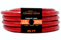 1/0Ga 25ft Red Translucent Power Ground Electrical Auto Wire X242678