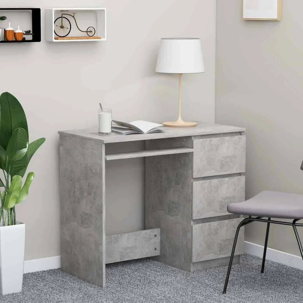 Concrete Gray Chipboard Desk J91722