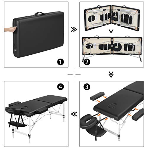 Pink 24 inch Portable Height Adjustable Massage Table V380