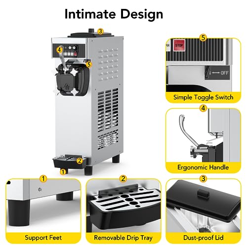 1200W Single Flavor Soft Serve Ice Cream Machine A558