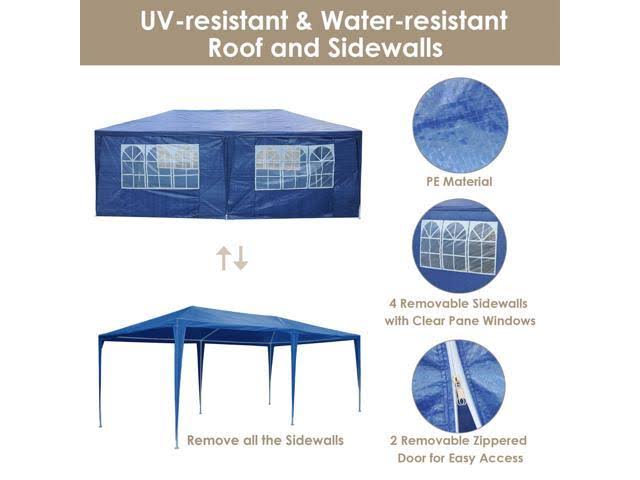 Outdoor Patio Gazebo with 6 Removable Sidewalls D961696