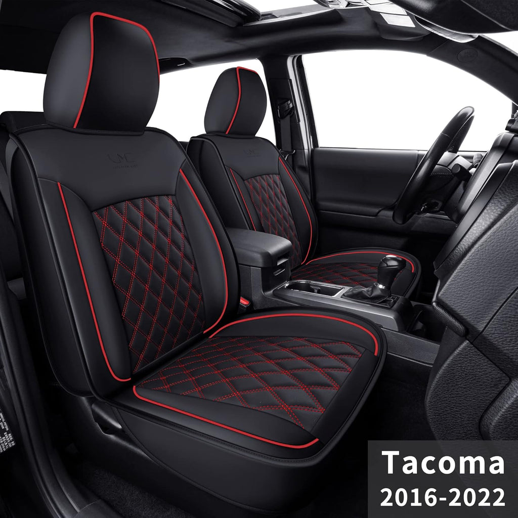 Gray Faux Leather Seat Covers for Tacoma Crew Cab O111