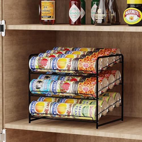 Black Stackable Can Rack Organizer L620848