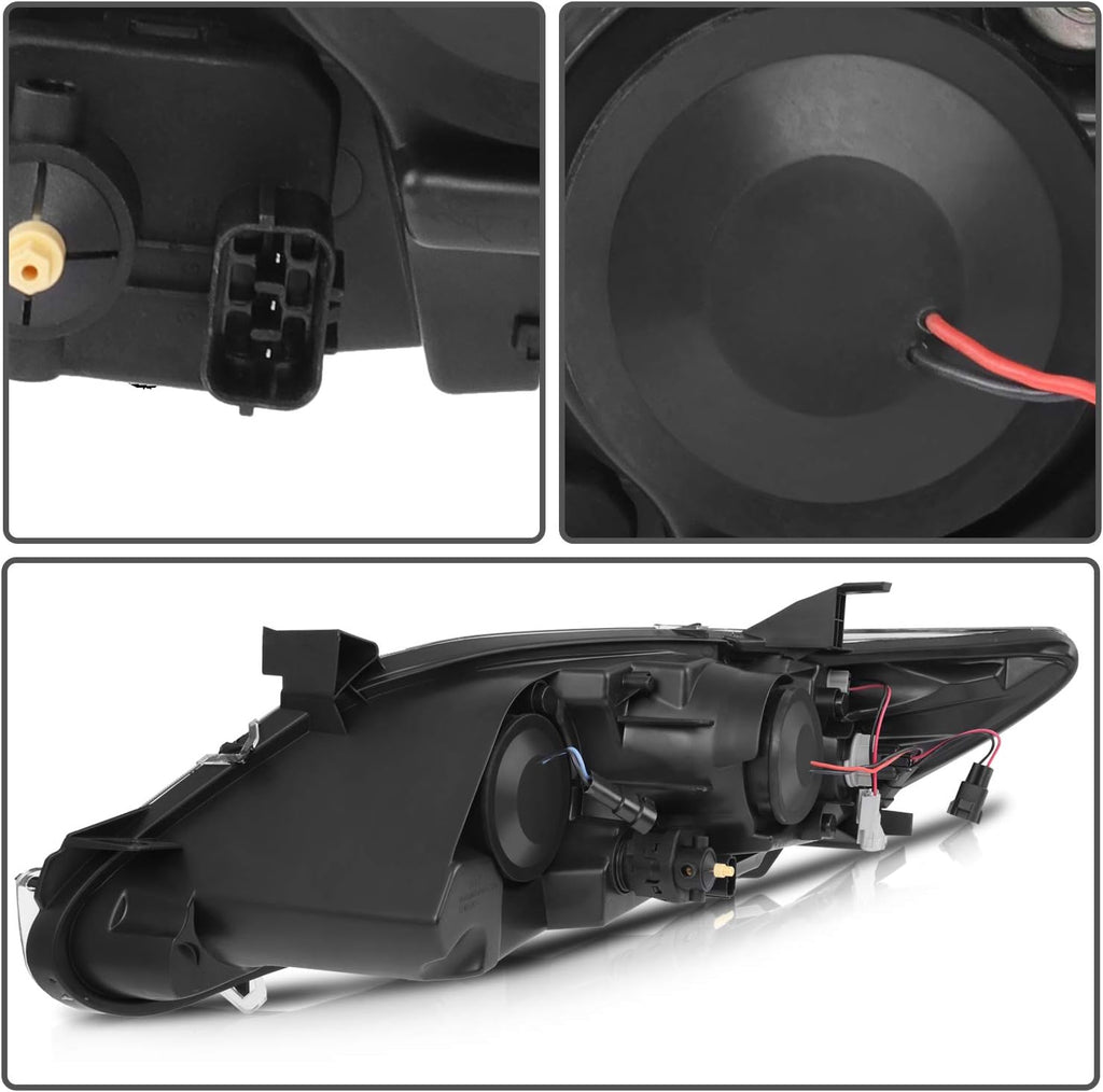 Headlight Assembly Pair for Toyota Camry 2010-2011 Black Housing Clear Lens E584055