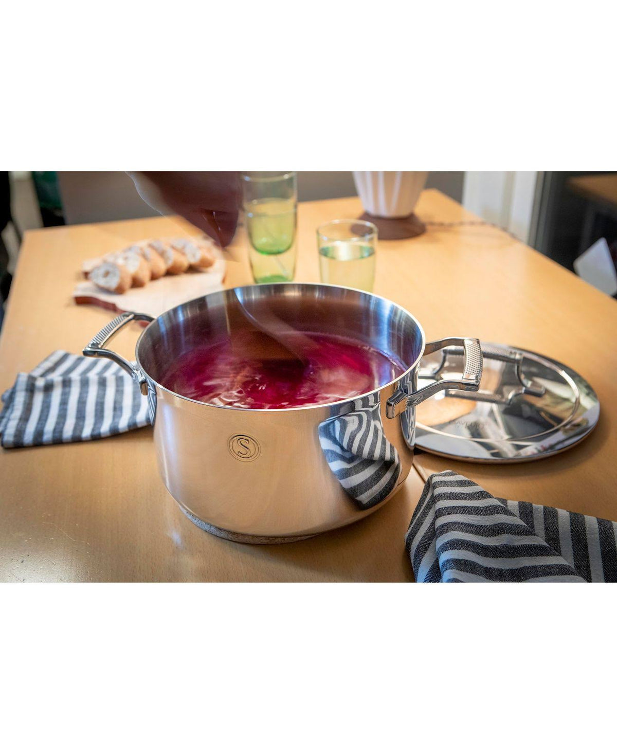 6 qt. Tri-Ply Stainless Steel Stock Pot with Lid O7431