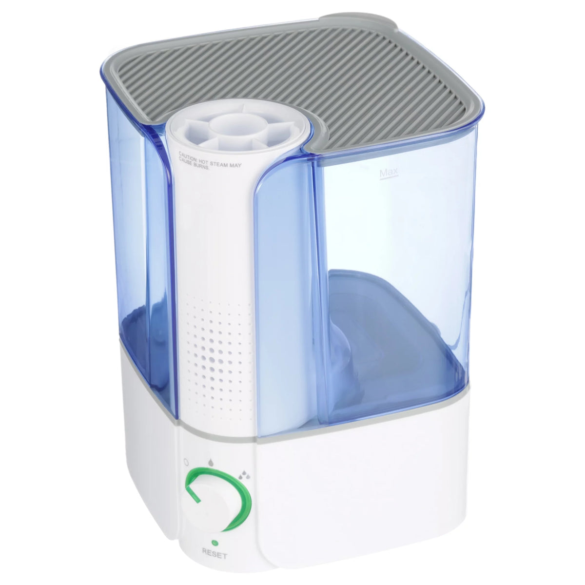 Warm Mist Humidifier, Filter Free, White & Blue, Top Fill, 1.3 Gallon X725918