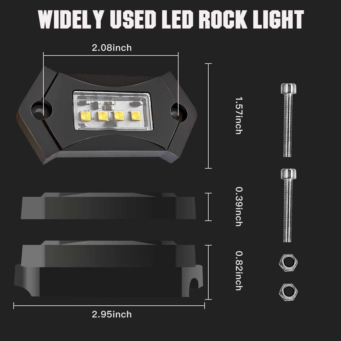 White 12PCS LED Rock Lights K269