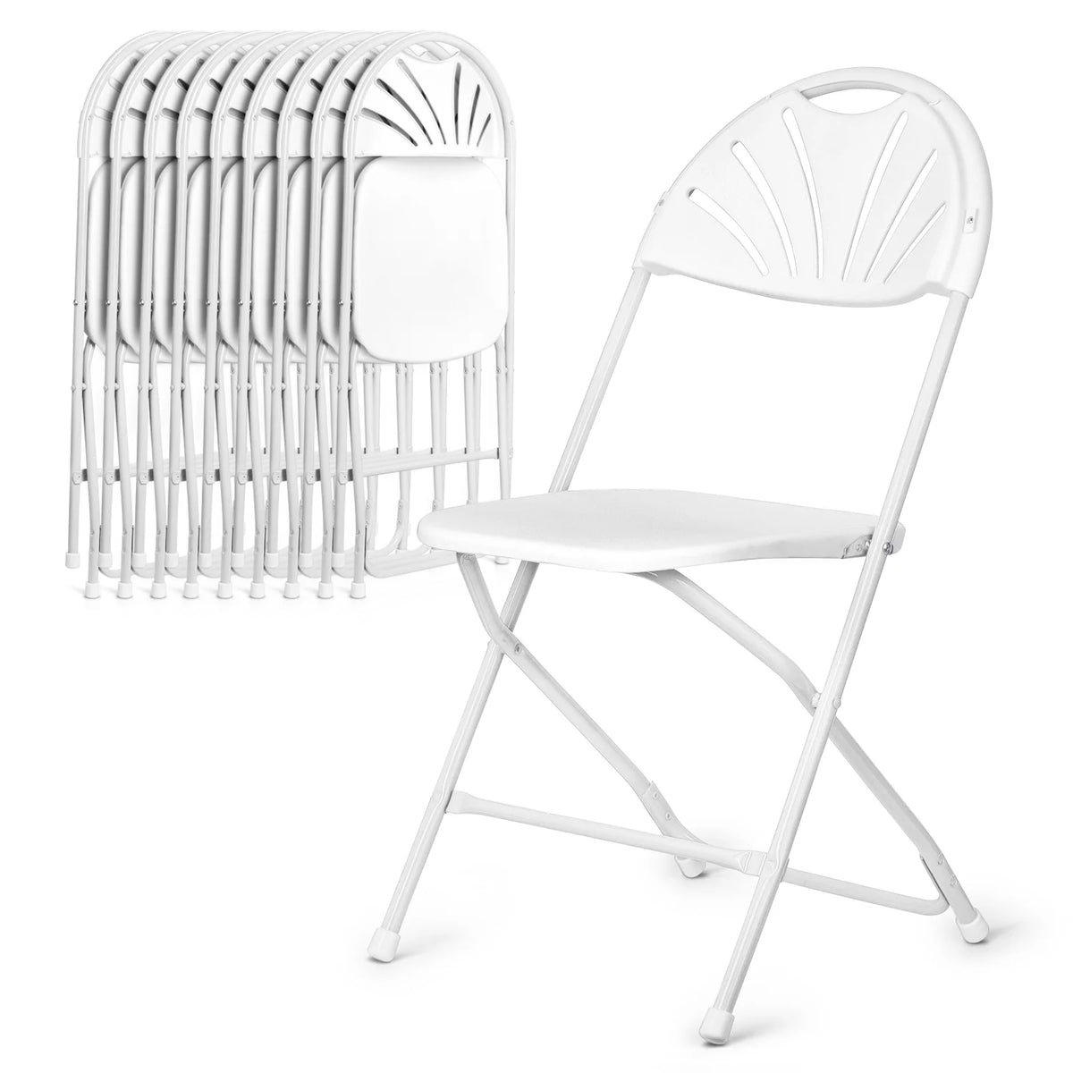 White Plastic Stackable Foldable Chair L665
