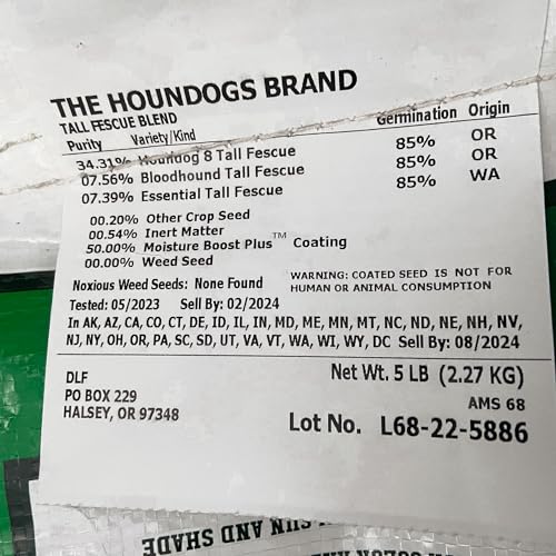 Tall Fescue Grass Seed 5 lbs Y62794