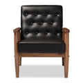 Black Faux Leather Upholstered Wooden Lounge Chair B71135