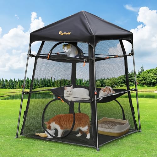 Extra Large 3-Tier Foldable Outdoor Cat Enclosure with Carry Bag O1148