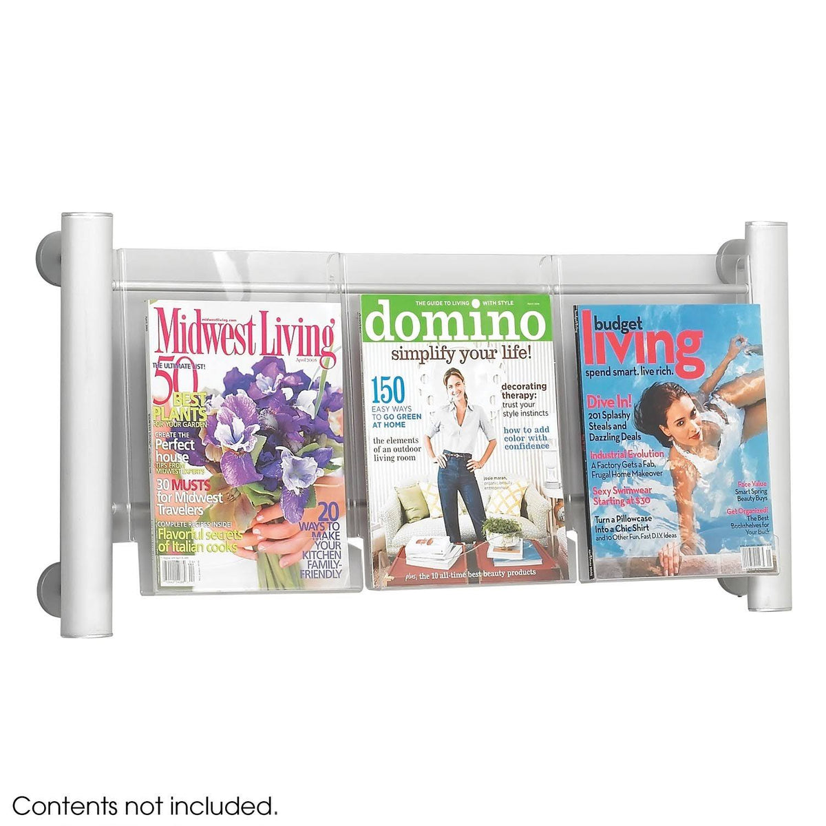 Silver 3 Pocket Magazine Rack R2619