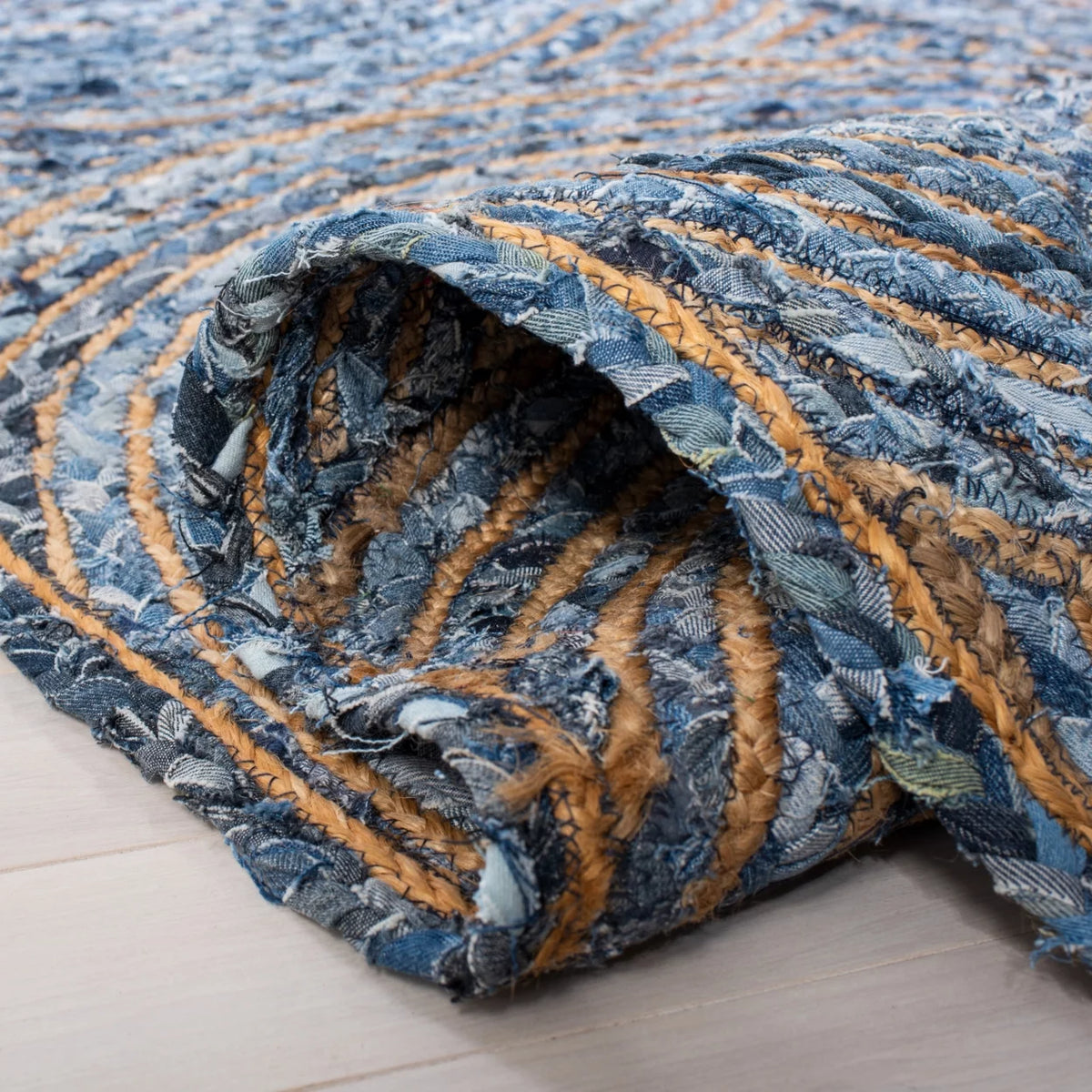 Handwoven Blue Natural Rug Q159754