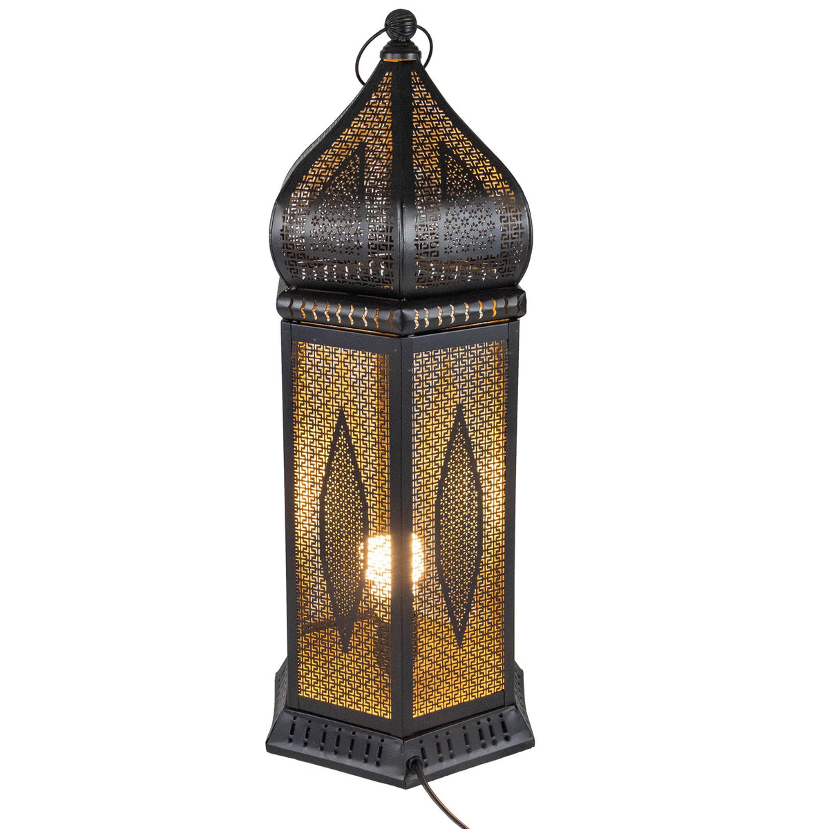 Black and Gold Table Lantern Lamp T661