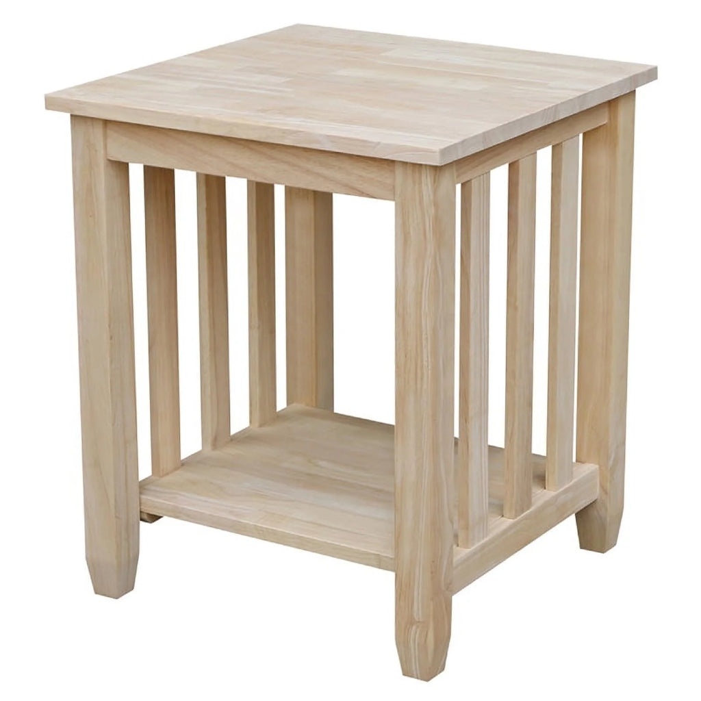 Unfinished Solid Wood End Table F232209
