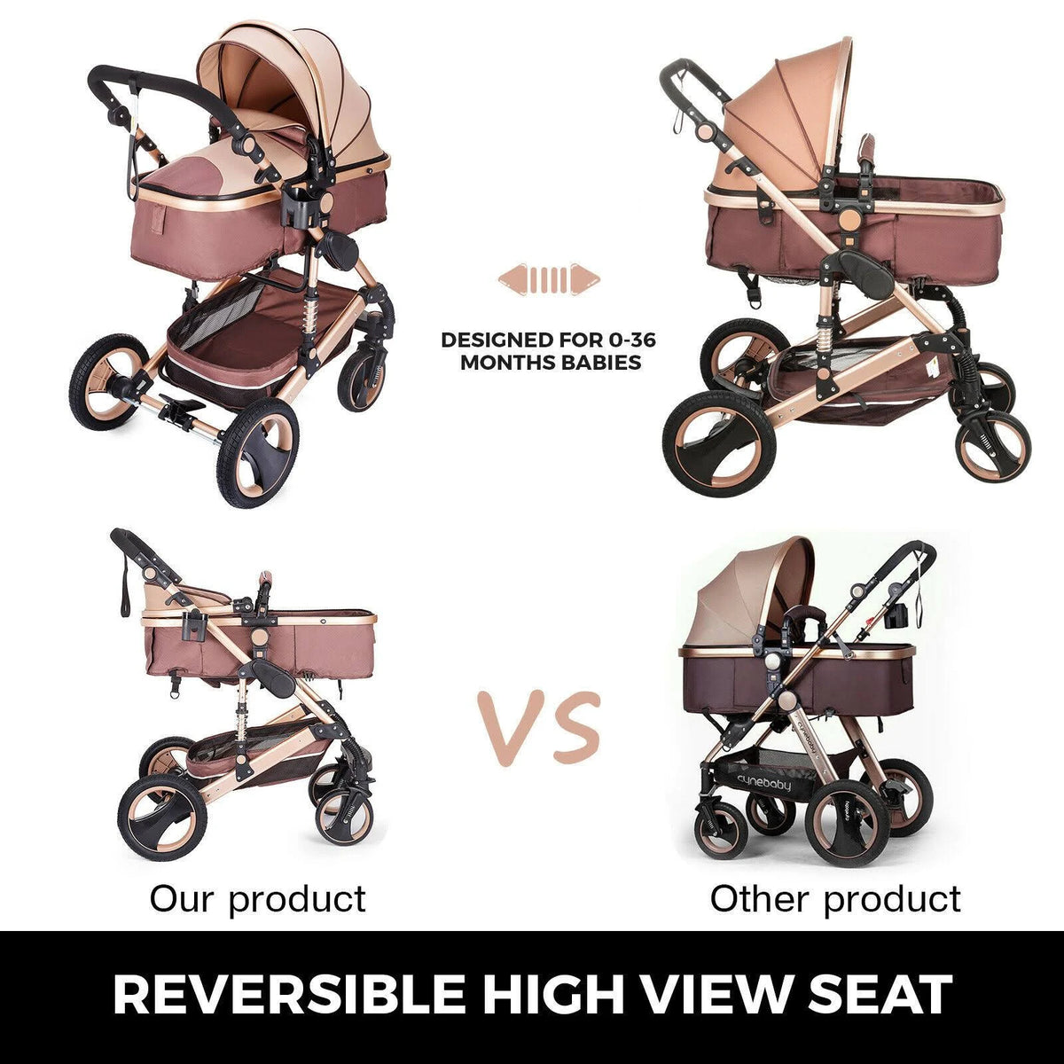 2 in 1 Foldable Baby Stroller R3796