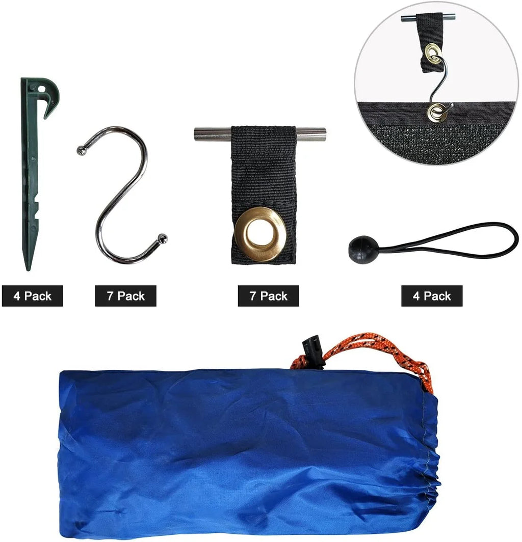 Black RV Awning Privacy Screen Shade Panel Kit, 8 x 16ft Q483
