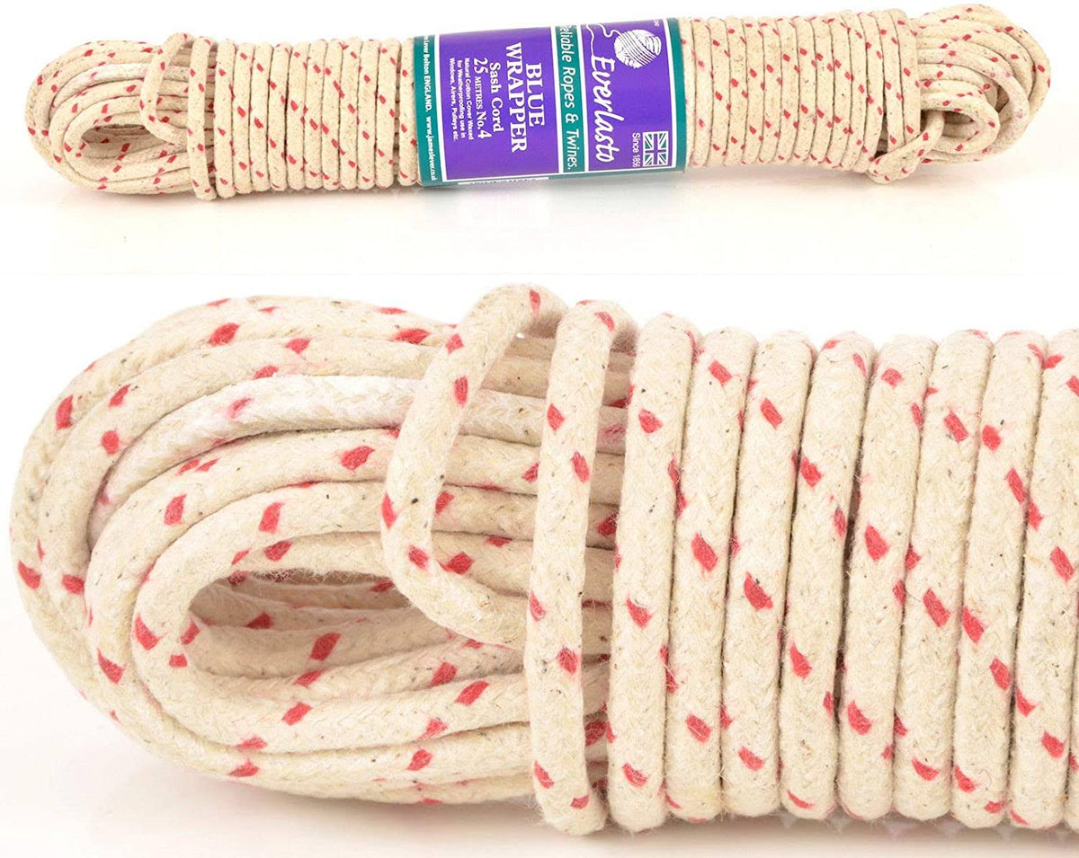 Redspot Waxed Cotton Sash Cord (6mm x 25m) Y413