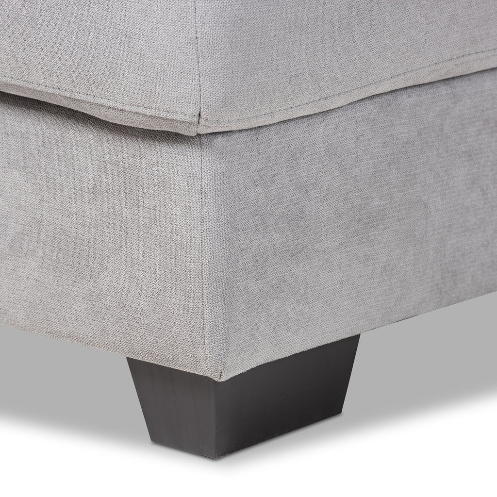 Light Grey Fabric Upholstered Sectional Sofa with Right Facing Chaise X38517