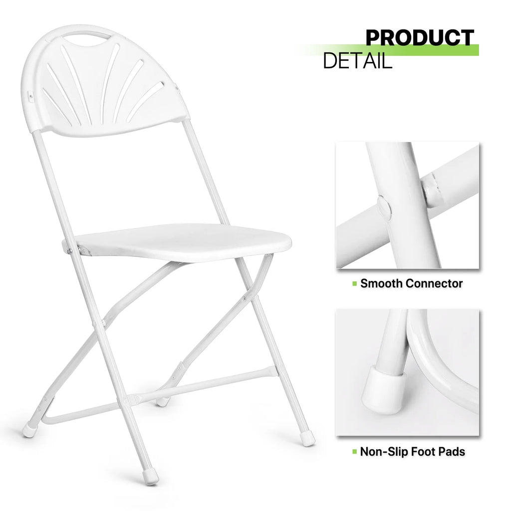 White Plastic Stackable Foldable Chair L665
