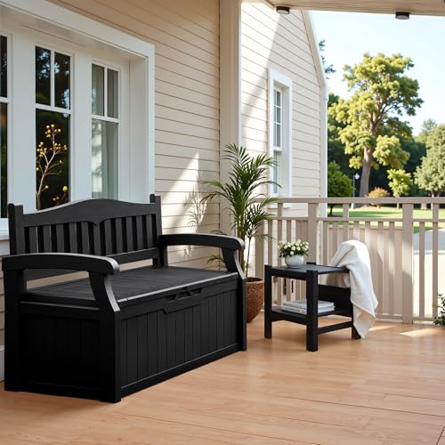 80 Gallon Black Storage Bench W38088