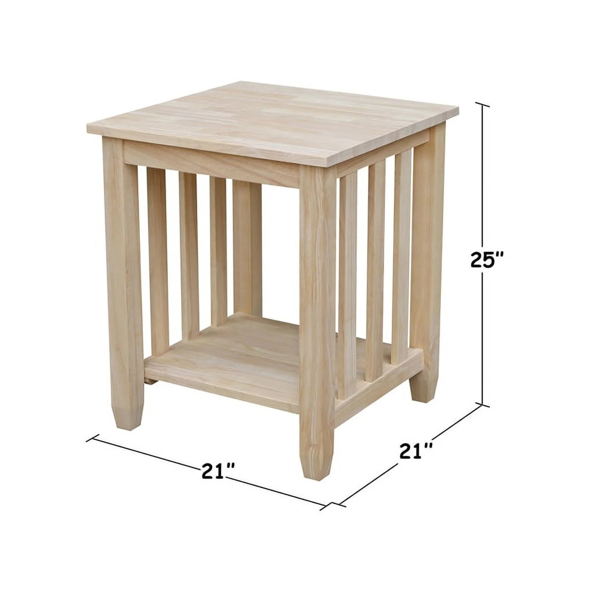 Unfinished Solid Wood End Table F232209