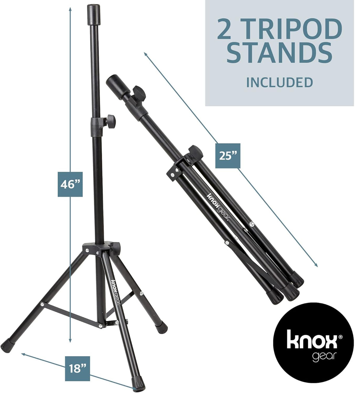 Portable 8” 300 Watt DJ PA System with Wired Microphone & Tripod Stands V3945