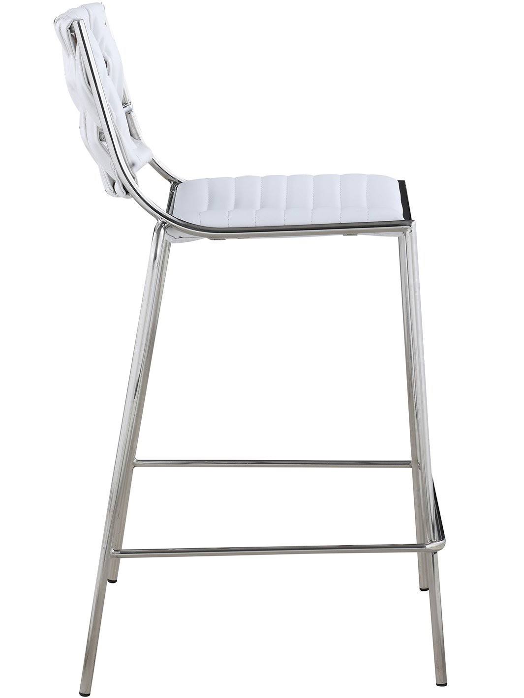 White Stackable Counter Stool with Weave Back, Set of 2 B7720