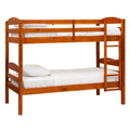 Solid Wood Twin-over-Twin Bunk Bed Frame in Cherry L712592