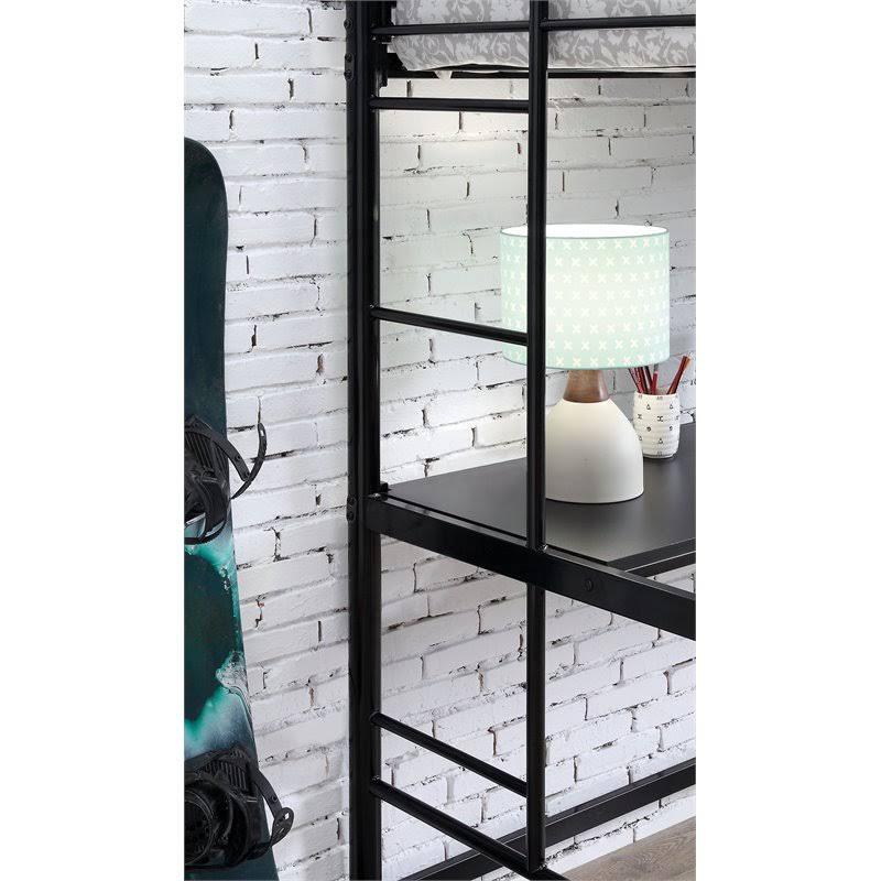 Twin Over Workstation Bunk Bed in Black E710394
