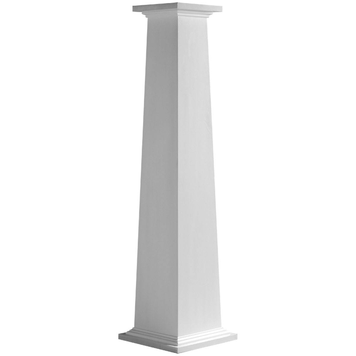 16 inchw x 96 inchh Square Tapered Smooth Column with Standard Capital & Base E32410