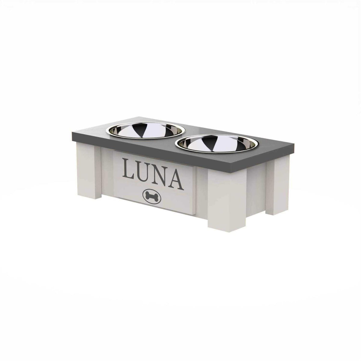 Personalized Elevated Dog Bowl Stand with Internal Storage B1264