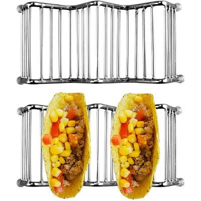 Set of 2 Stainless Steel Stackable Taco Holders E20433