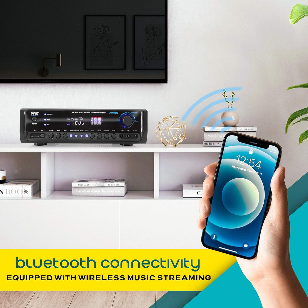 300W 4 Channel Wireless Bluetooth Power Amplifier System N89035