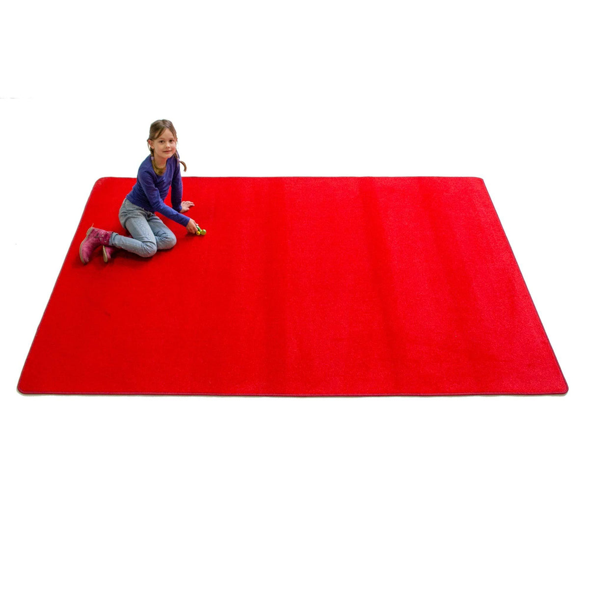 Solid Red Rectangle Carpet O517207