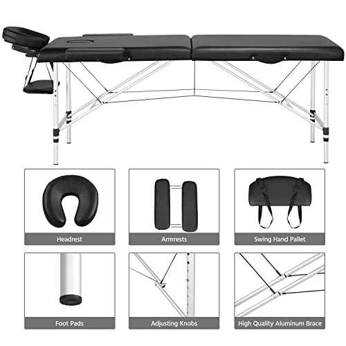 Pink 24 inch Portable Height Adjustable Massage Table V380