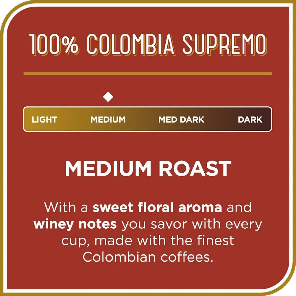 100% Colombia Supremo Whole Bean Coffee S734452