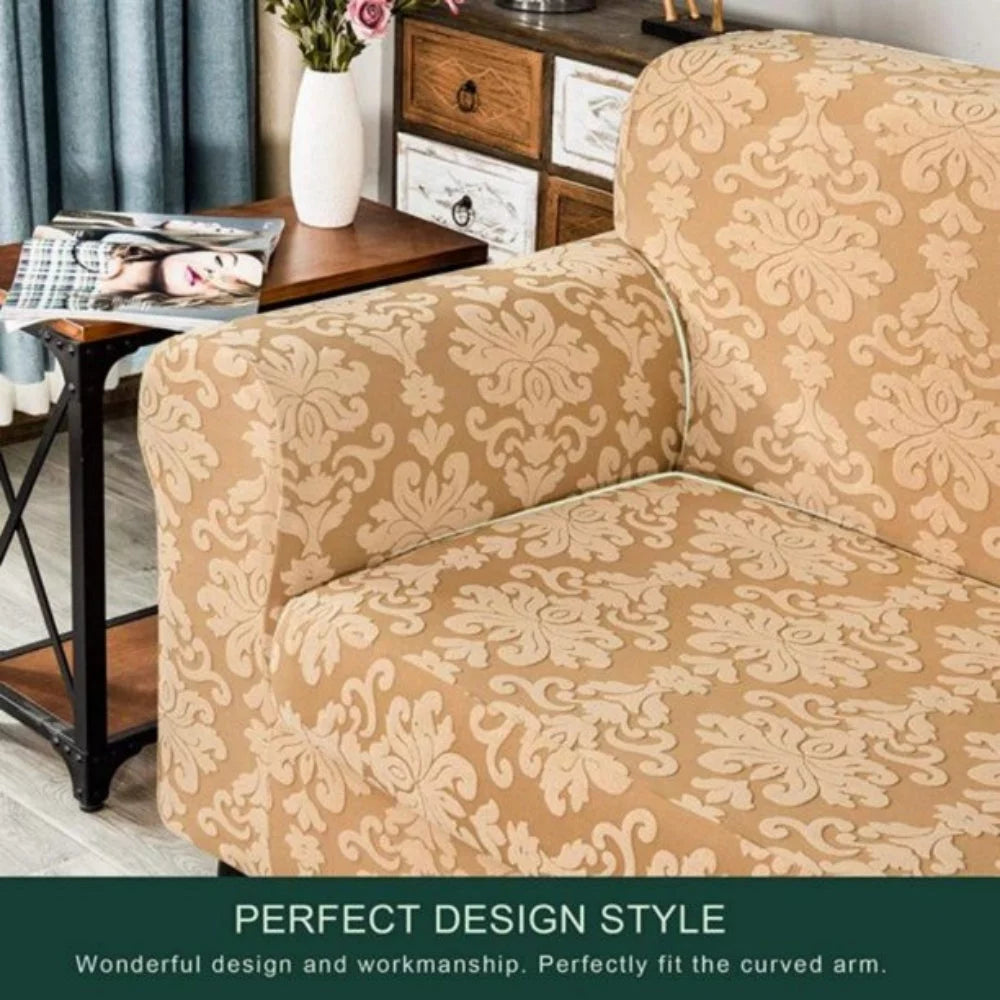 2-Piece Sofa Cover with Cushion Cover Dark Khaki J939