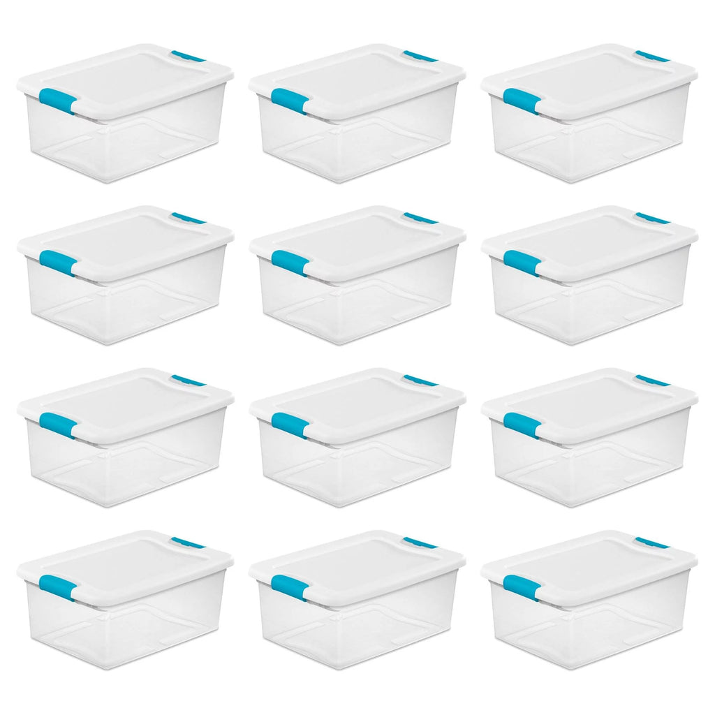 3.75 Gallon Clear Plastic Storage Tote with Lid, 12 Count S848965