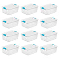 3.75 Gallon Clear Plastic Storage Tote with Lid, 12 Count S848965